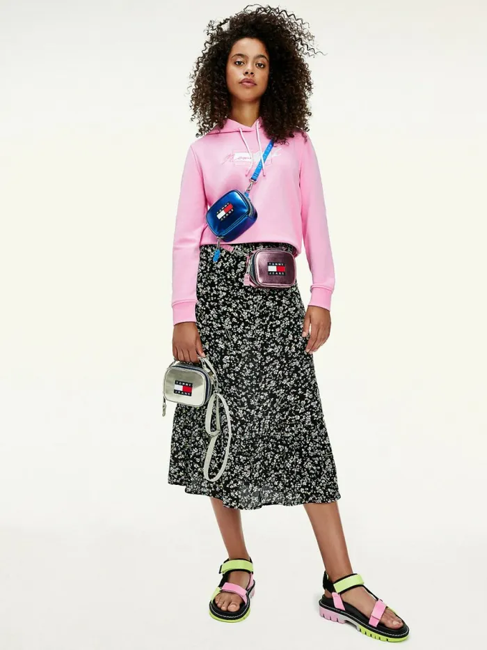 Tommy Hilfiger Metallic Zipped Nano Bag Pink Daisy Womens Bags Cheap On Sale