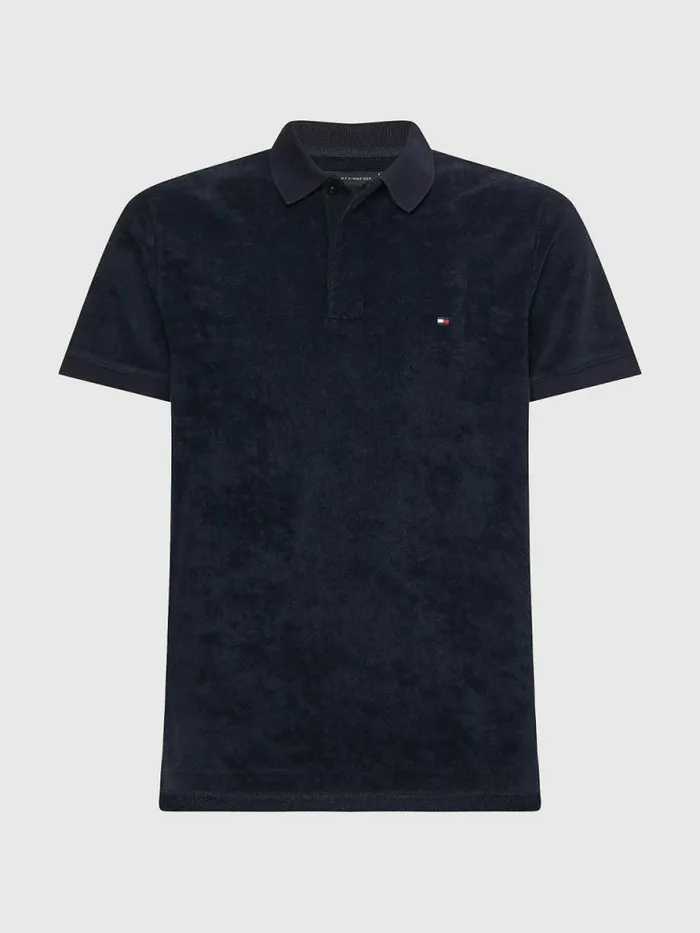 Tommy Hilfiger Micro Towelling Slim Fit Polo Desert Sky Mens Polo Shirts Gift Ideas