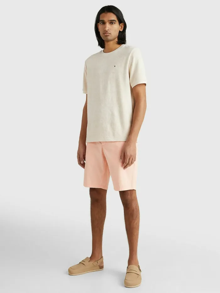 Tommy Hilfiger Micro Towelling TShirt Feather White Mens TShirts Sale
