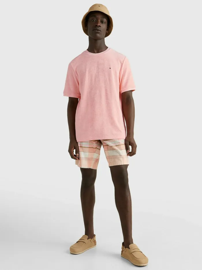 Tommy Hilfiger Micro Towelling TShirt Sunset Peach Mens TShirts Cheap On Sale