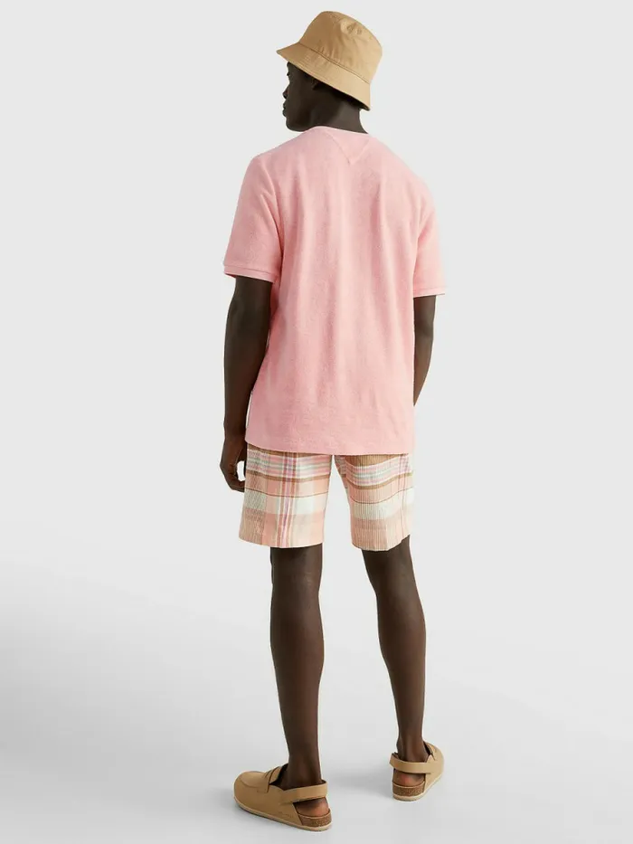 Tommy Hilfiger Micro Towelling TShirt Sunset Peach Mens TShirts Cheap On Sale