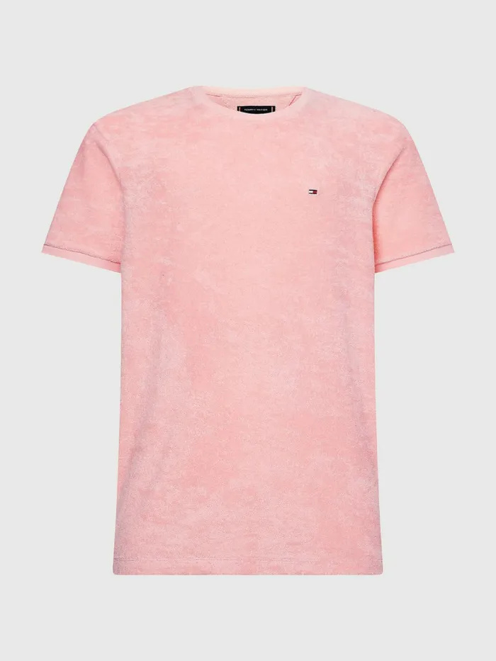 Tommy Hilfiger Micro Towelling TShirt Sunset Peach Mens TShirts Cheap On Sale