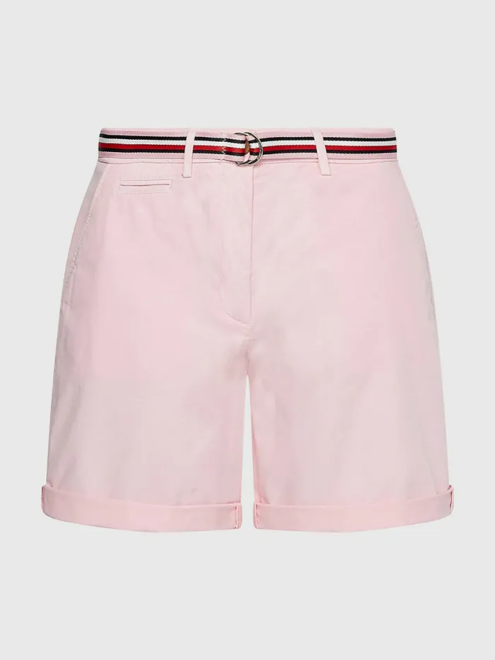Tommy Hilfiger Mid Rise Chino Shorts Pastel Pink Womens Shorts Near Me