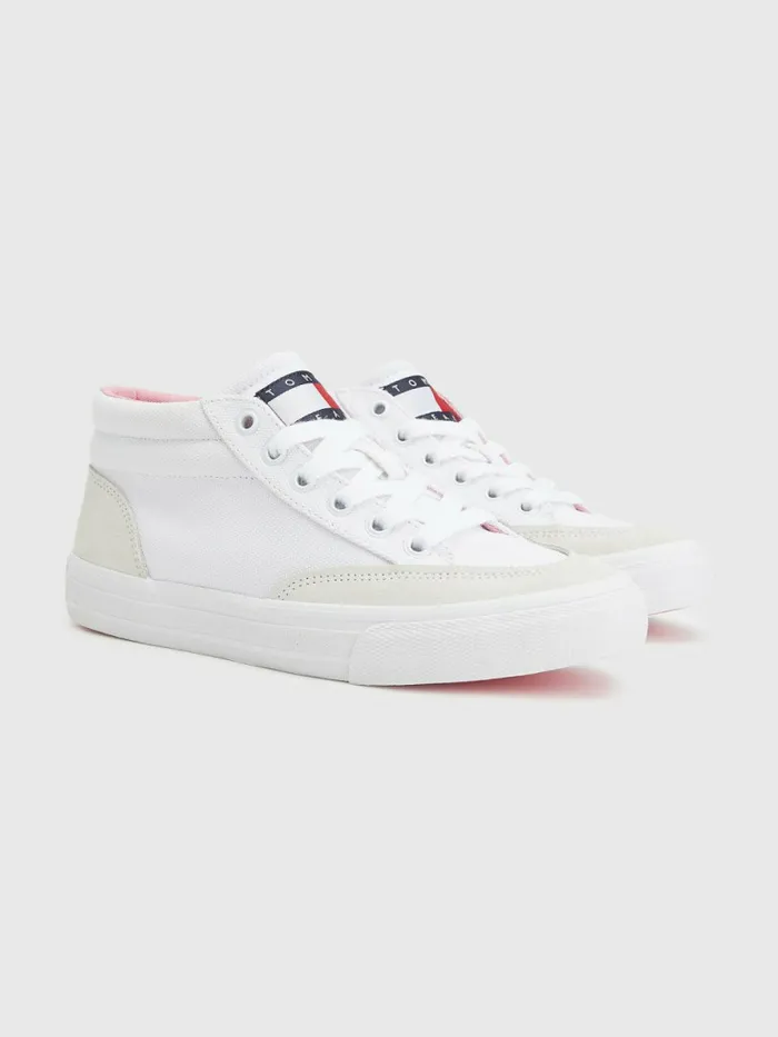 Tommy Hilfiger MidTop Skater Trainers White Womens Trainers Online