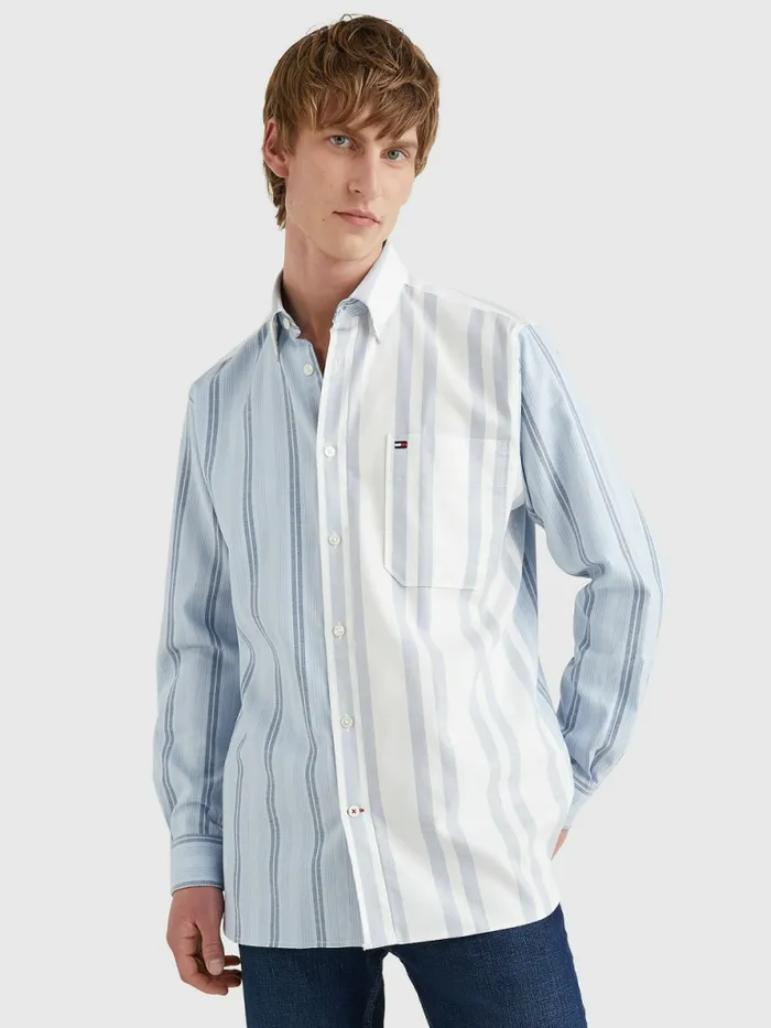 Tommy Hilfiger Mixed Stripe Oxford Shirt Daybreak BlueMulti Mens Shirts Online Tommy Hilfiger Mixed Stripe Oxford Shirt Daybreak BlueMulti Mens Shirts Online