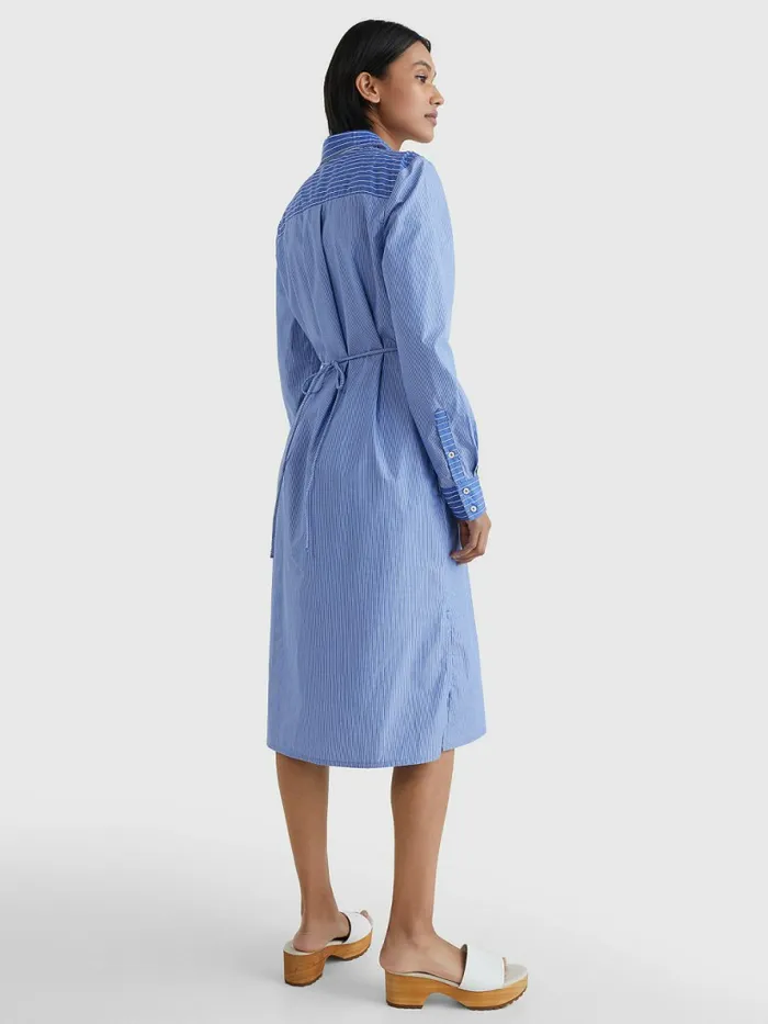 Tommy Hilfiger Mixed Stripe Shirt Dress Fine StpBlue Womens Dresses and Jumpsuits On Sale