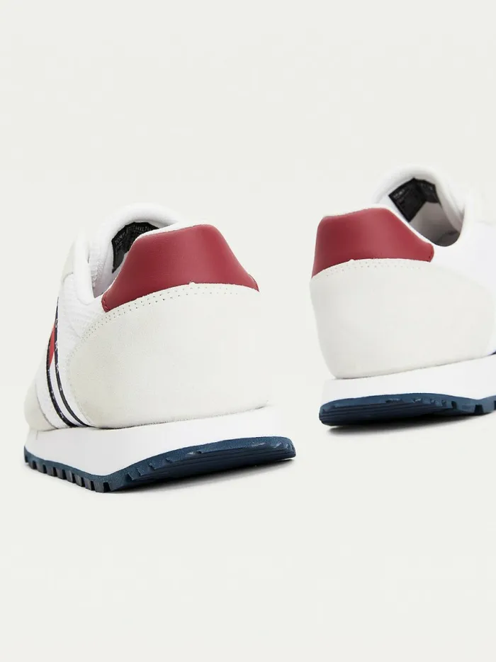Tommy Hilfiger Mixed Texture Trainers White Womens Trainers Gift for Friend