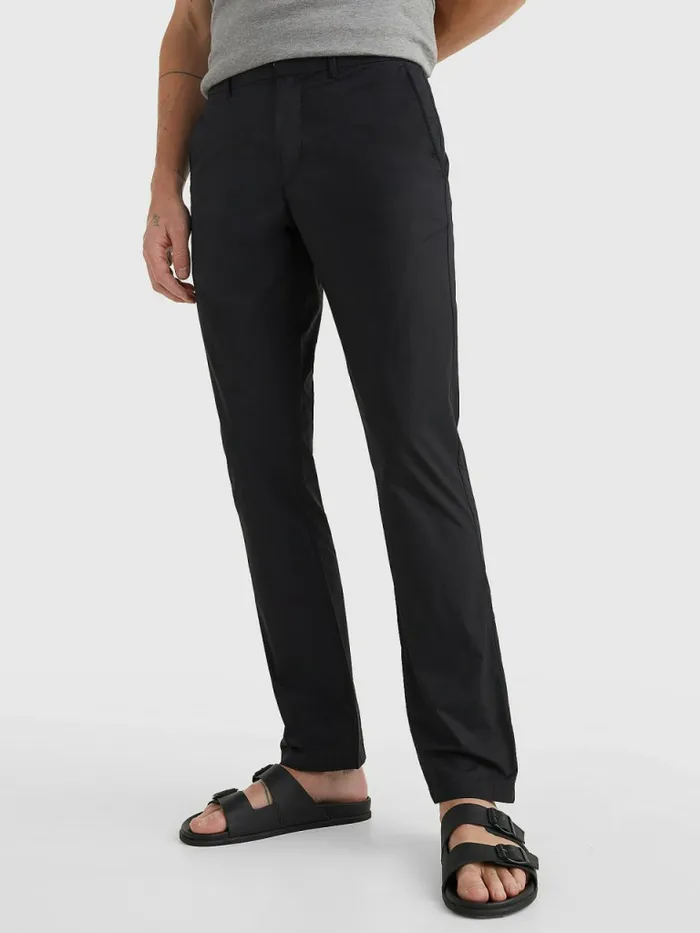 Tommy Hilfiger Modern Denton Poplin Chinos Black Mens Trousers