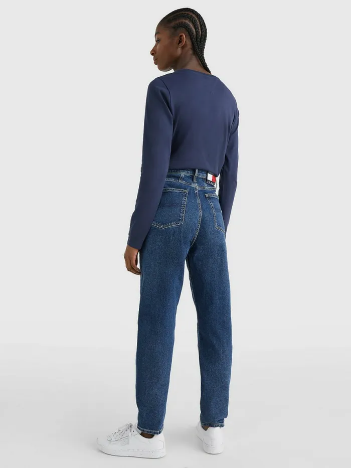 Tommy Hilfiger Mom Ultra High Rise Tapered Faded Jeans Denim Medium Womens Jeans Gift for Friend