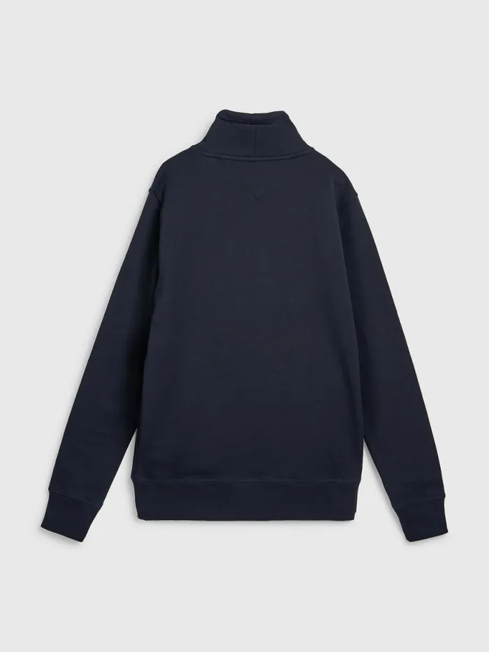 Tommy Hilfiger Mono Flag Mock Turtleneck Sweatshirt Desert Sky Mens Sweatshirts and Hoodies Sale