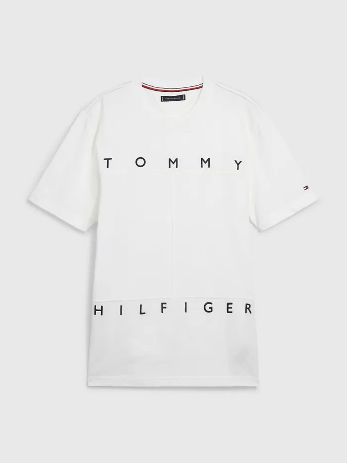 Tommy Hilfiger Mono Flag TShirt Ecru Mens Tracksuits Gift 4 You