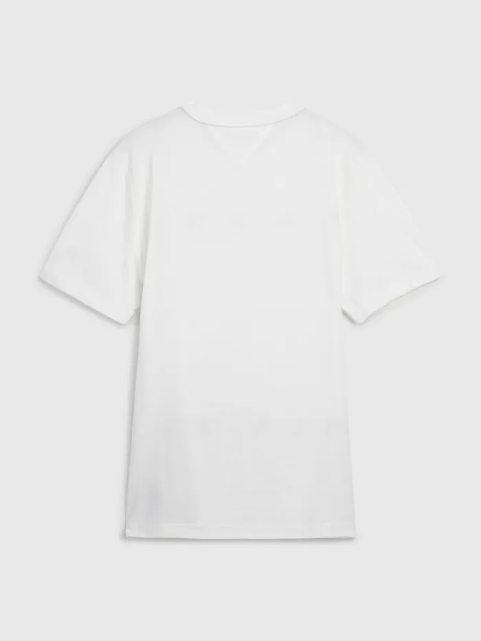 Tommy Hilfiger Mono Flag TShirt Ecru Mens Tracksuits Gift 4 You