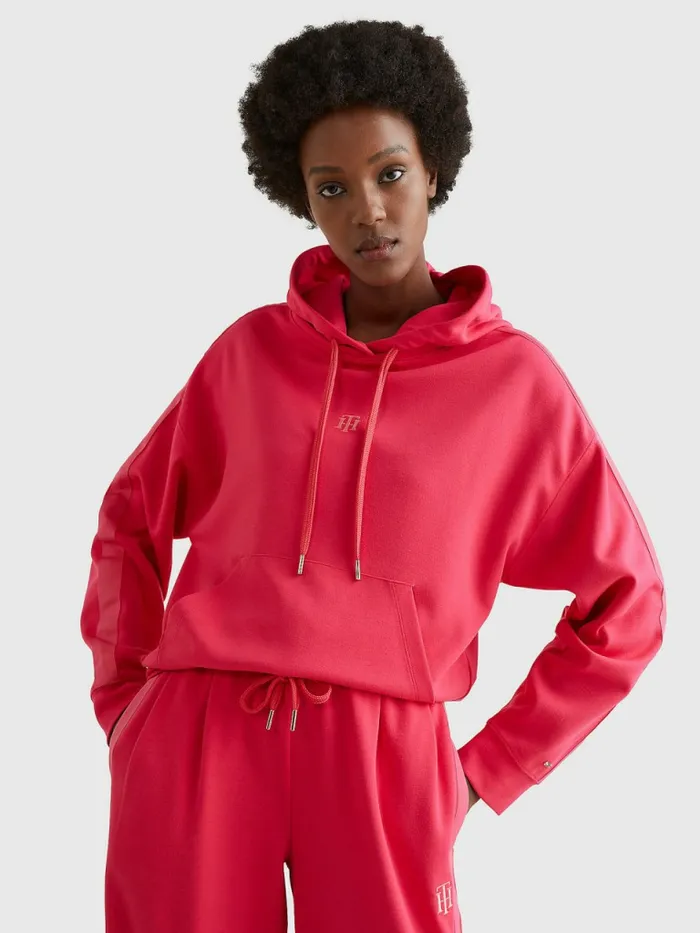 Tommy Hilfiger Monogram Interlock Relaxed Hoody Pink Splendor Womens Sweatshirts and Hoodies Sale Tommy Hilfiger Monogram Interlock Relaxed Hoody Pink Splendor Womens Sweatshirts and Hoodies Sale