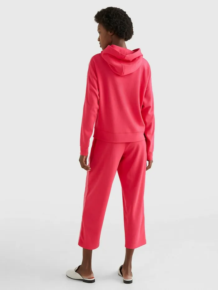 Tommy Hilfiger Monogram Interlock Relaxed Hoody Pink Splendor Womens Sweatshirts and Hoodies Sale