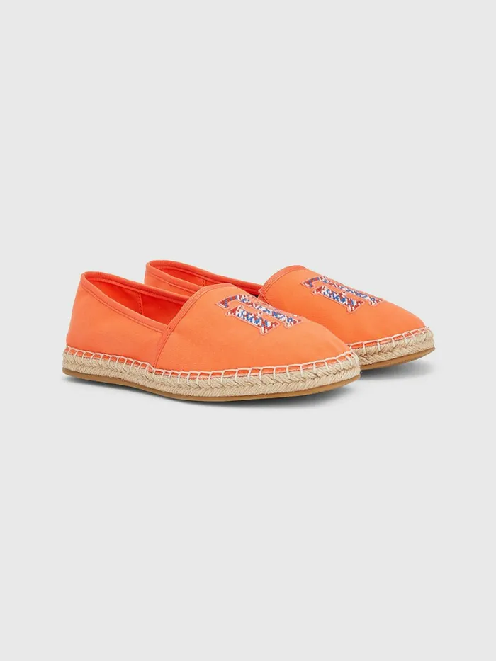 Tommy Hilfiger Monogram Logo Espadrilles Hawaiian Coral Womens Flat Shoes Cheap On Sale Tommy Hilfiger Monogram Logo Espadrilles Hawaiian Coral Womens Flat Shoes Cheap On Sale