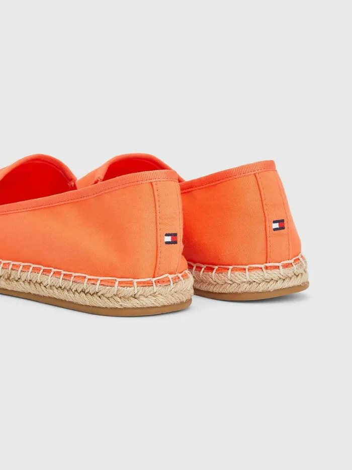 Tommy Hilfiger Monogram Logo Espadrilles Hawaiian Coral Womens Flat Shoes Cheap On Sale