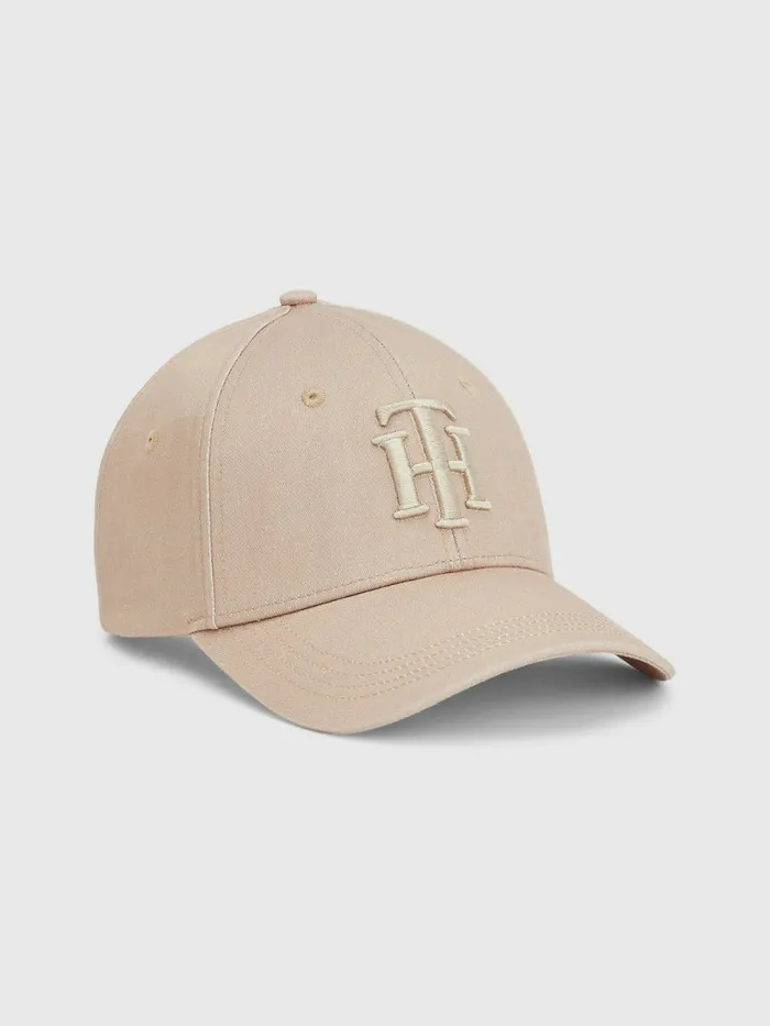 Tommy Hilfiger Monogram Organic Cotton Cap Beige Womens Hats and Scarves Cheap On Sale Tommy Hilfiger Monogram Organic Cotton Cap Beige Womens Hats and Scarves Cheap On Sale
