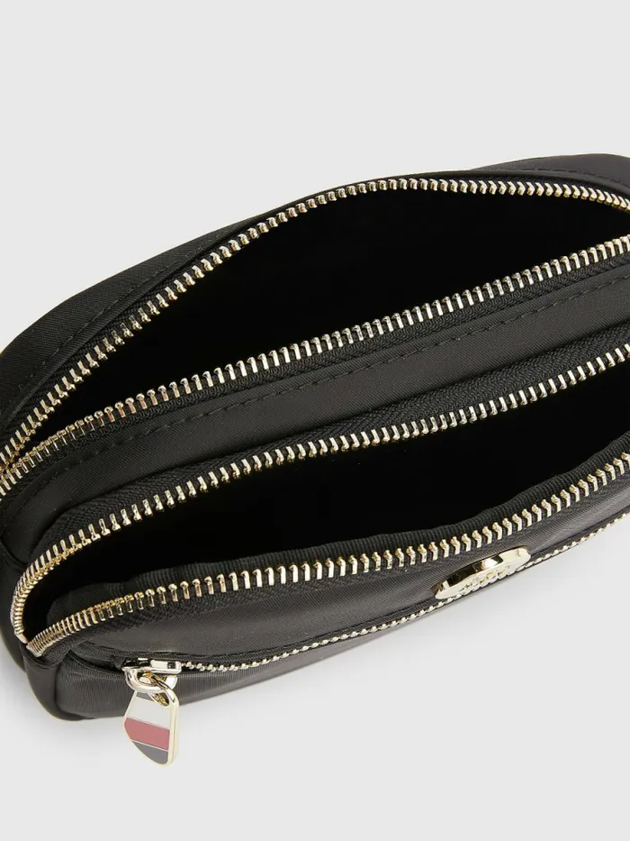 Tommy Hilfiger Monogram Plaque Crossover Bag Black Womens Bags Online