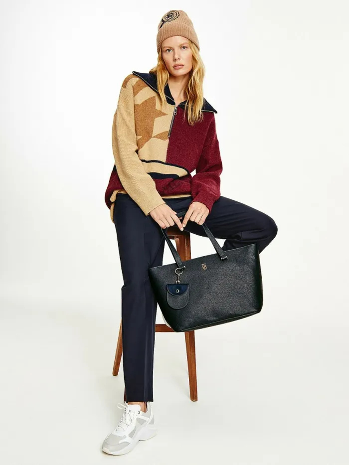 Tommy Hilfiger Monogram Plaque Tote Bag Desert Sky Womens Bags Online