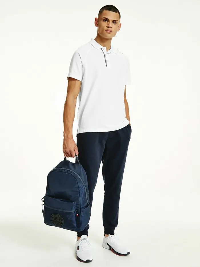 Tommy Hilfiger Monogram Print Backpack Desert Sky Mens Bags For Sale