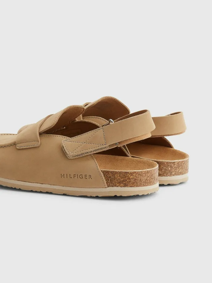 Tommy Hilfiger Mule Back Strap Nubuck Sandals Classic Khaki Mens Sandals Sliders and Flip Flops Sale