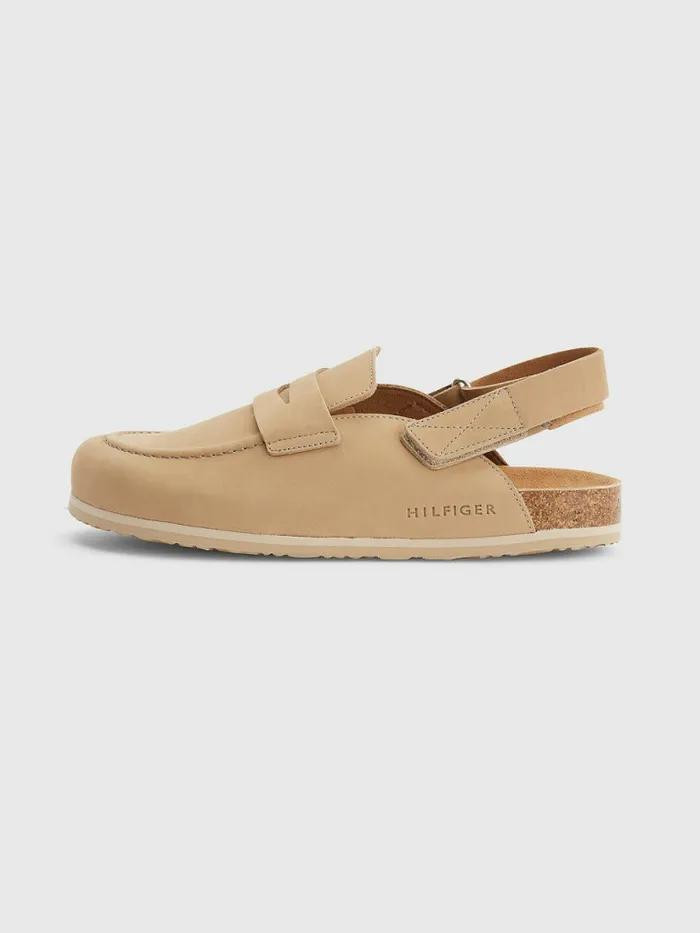 Tommy Hilfiger Mule Back Strap Nubuck Sandals Classic Khaki Mens Sandals Sliders and Flip Flops Sale