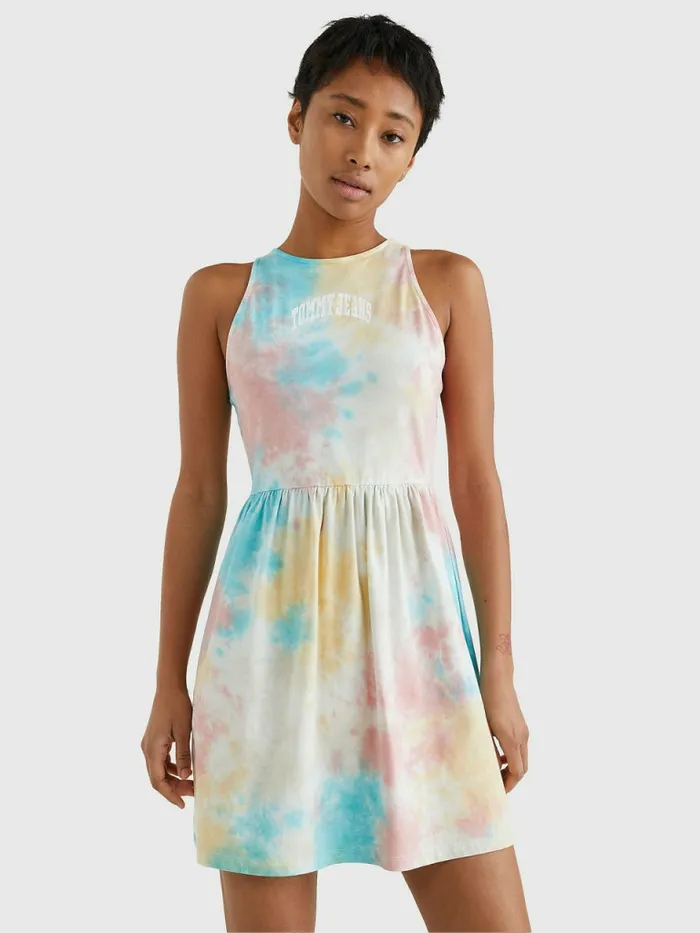 Tommy Hilfiger Multicolour TieDye Skater Dress Tie Dye Multi Womens Dresses and Jumpsuits Cheap On Sale Tommy Hilfiger Multicolour TieDye Skater Dress Tie Dye Multi Womens Dresses and Jumpsuits Cheap On Sale