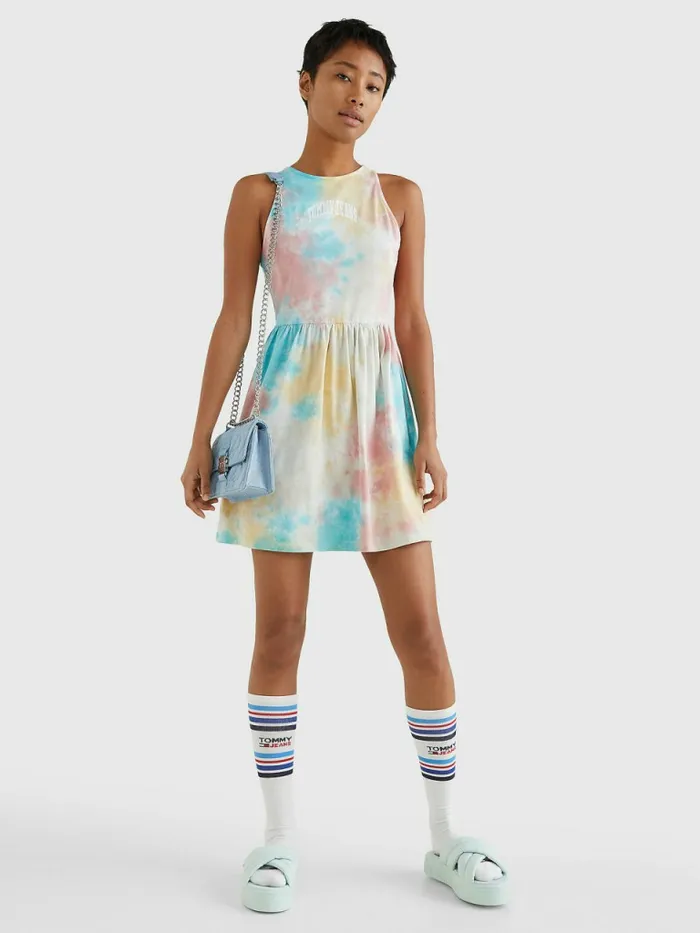 Tommy Hilfiger Multicolour TieDye Skater Dress Tie Dye Multi Womens Dresses and Jumpsuits Cheap On Sale