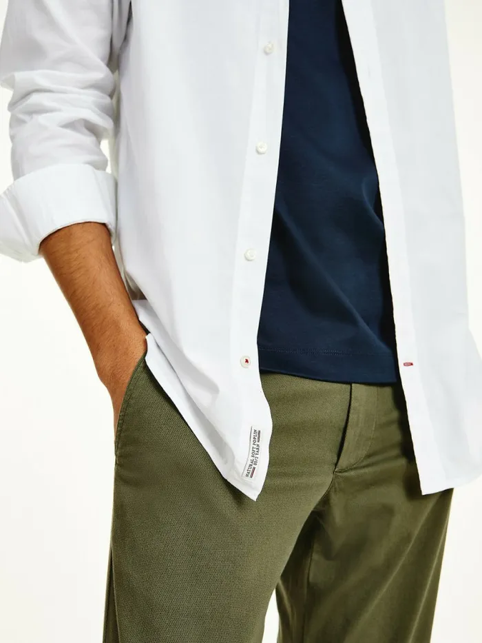 Tommy Hilfiger Natural Soft Poplin Regular Fit Shirt Optic White Mens Shirts For Sale