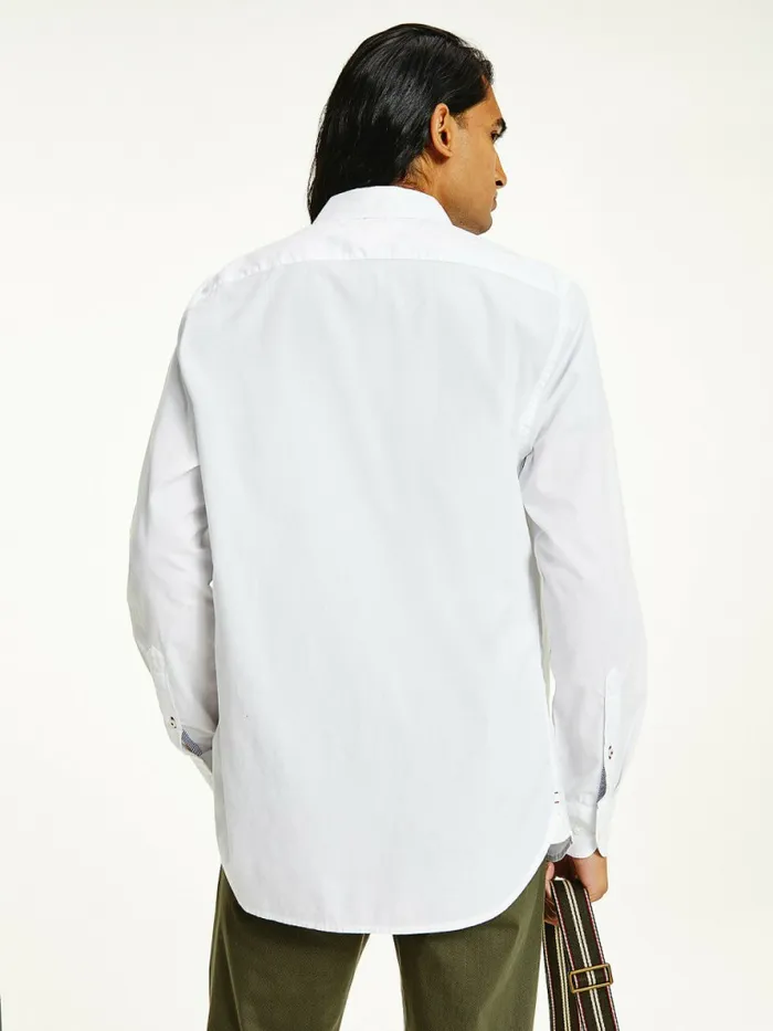 Tommy Hilfiger Natural Soft Poplin Regular Fit Shirt Optic White Mens Shirts For Sale