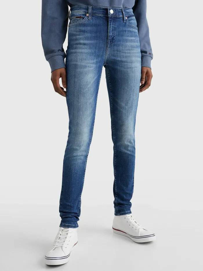 Tommy Hilfiger Nora Mid Rise Skinny Faded Jeans Denim Dark Womens Jeans Near Me