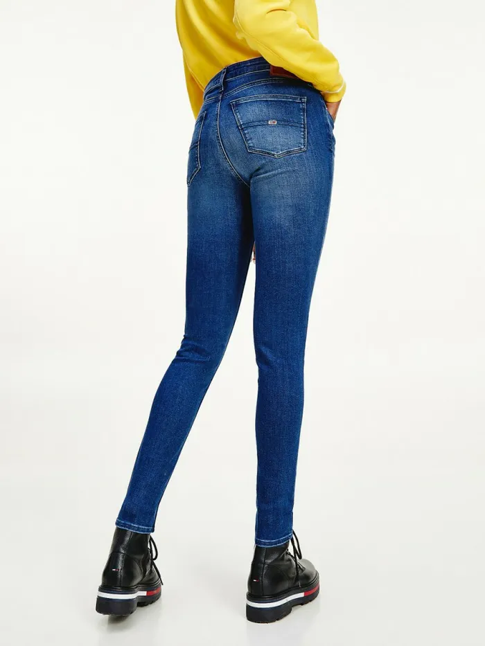 Tommy Hilfiger Nora Mid Rise Skinny Faded Jeans New Niceville Mid Blue Stretch Womens Jeans On Sale