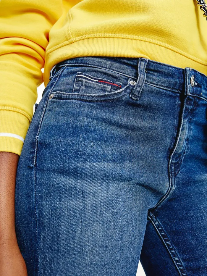 Tommy Hilfiger Nora Mid Rise Skinny Faded Jeans New Niceville Mid Blue Stretch Womens Jeans On Sale