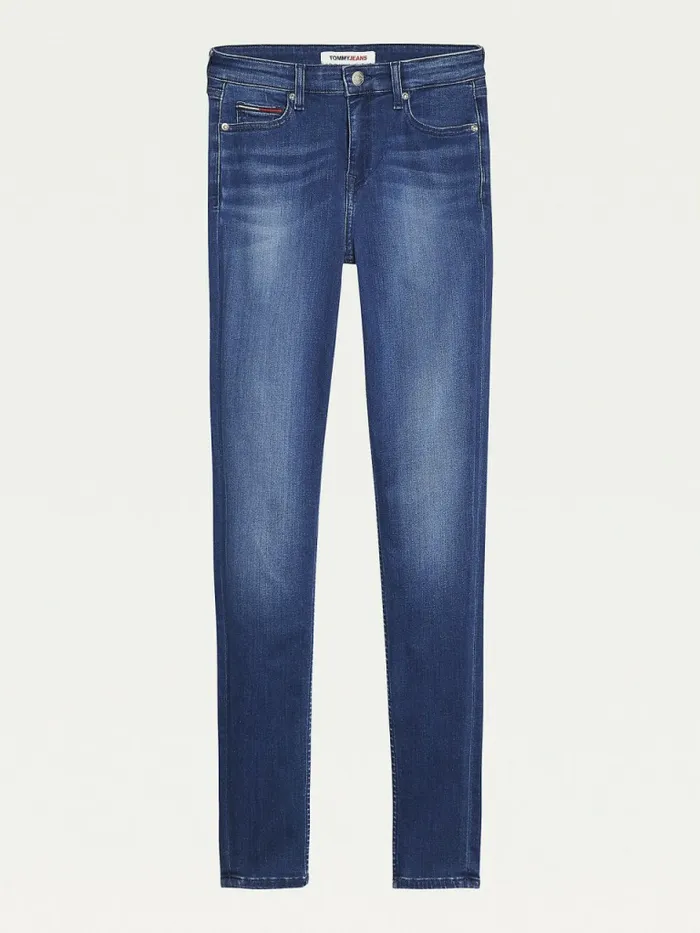 Tommy Hilfiger Nora Mid Rise Skinny Faded Jeans New Niceville Mid Blue Stretch Womens Jeans On Sale