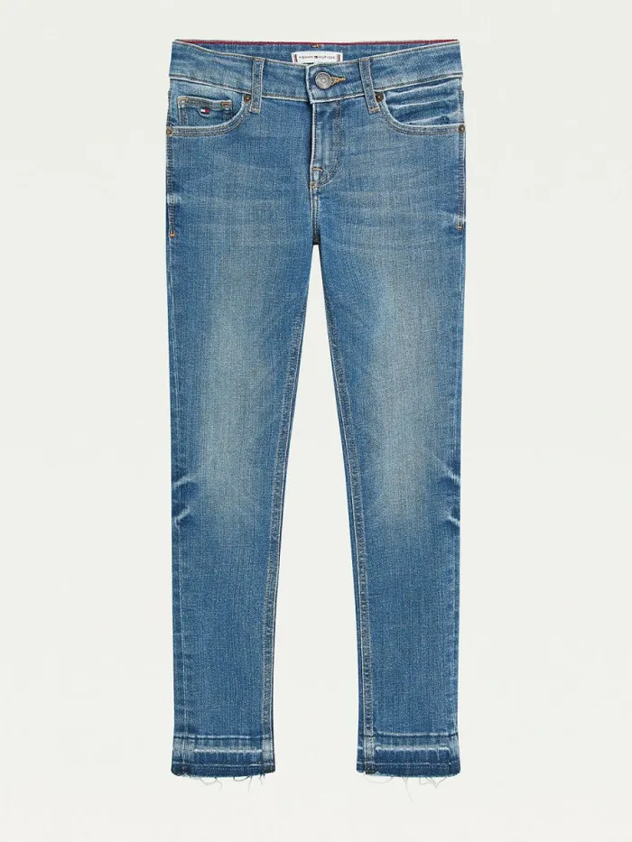 Tommy Hilfiger Nora Skinny Let Down Hem Jeans Leafbluemed Girls Jeans On Sale