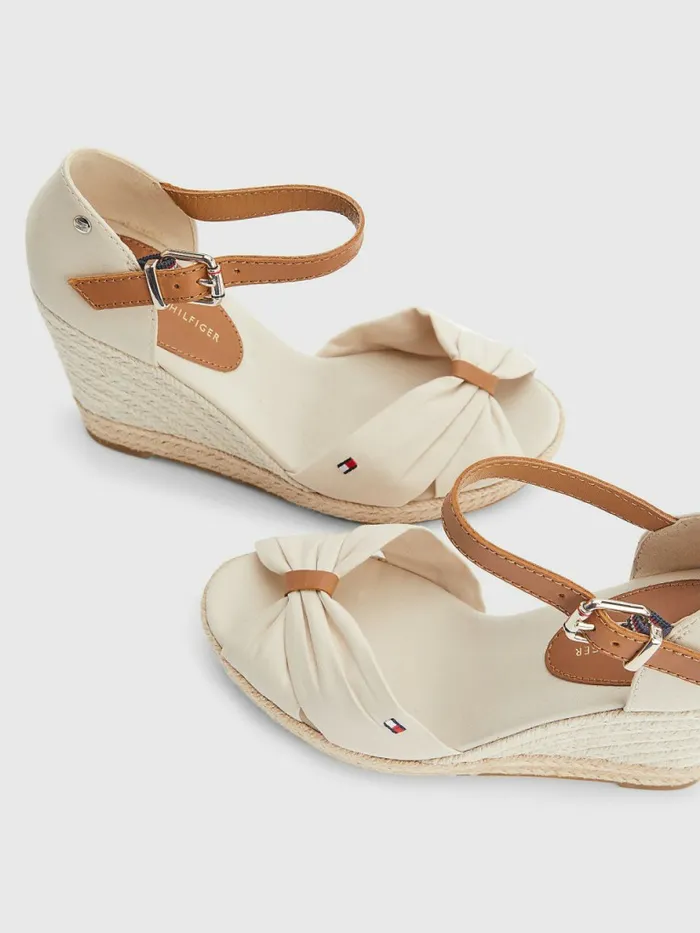 Tommy Hilfiger Open Toe High Wedge Espadrille Sandals Classic Beige Womens Sandals Gift for Friend