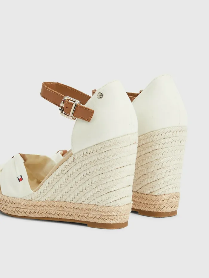 Tommy Hilfiger Open Toe High Wedge Espadrille Sandals Ivory Womens Sandals Popular