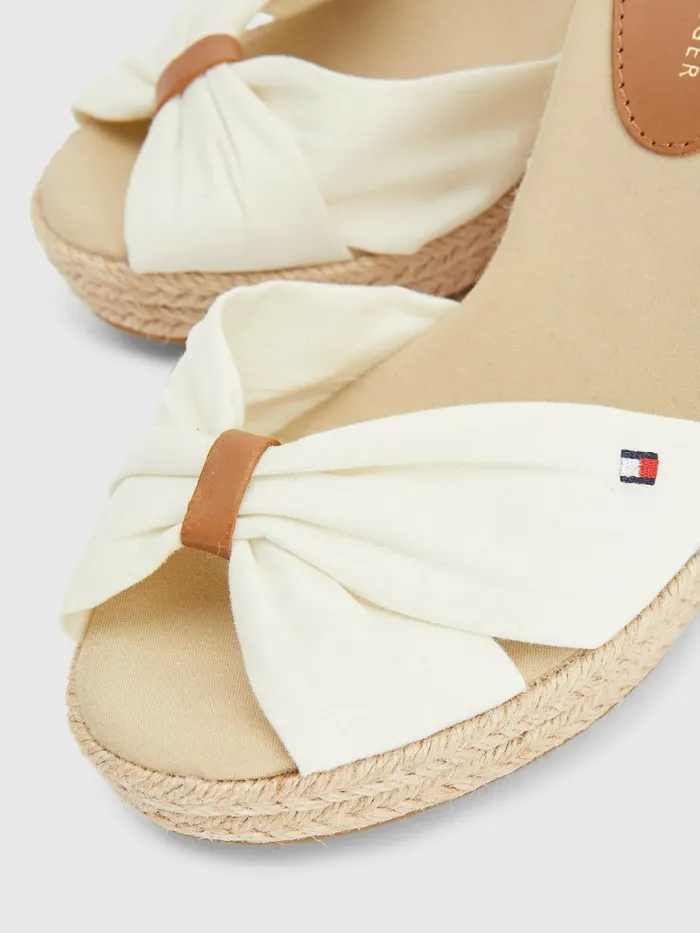 Tommy Hilfiger Open Toe High Wedge Espadrille Sandals Ivory Womens Sandals Popular
