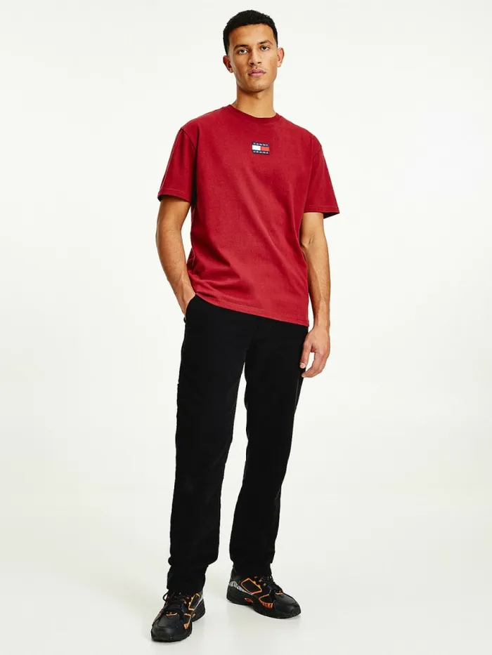 Tommy Hilfiger Organic Cotton Badge TShirt Bing Cherry Mens TShirts Fashion