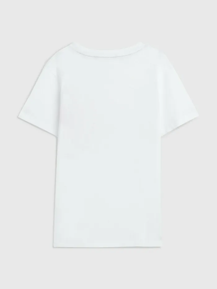 Tommy Hilfiger Organic Cotton ColourBlocked TShirt White Boys Swimwear Sale