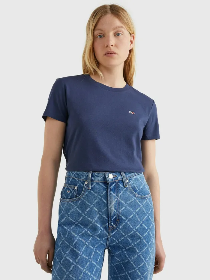 Tommy Hilfiger Organic Cotton Crew Neck TShirt Twilight Navy Womens TShirts Sale Tommy Hilfiger Organic Cotton Crew Neck TShirt Twilight Navy Womens TShirts Sale