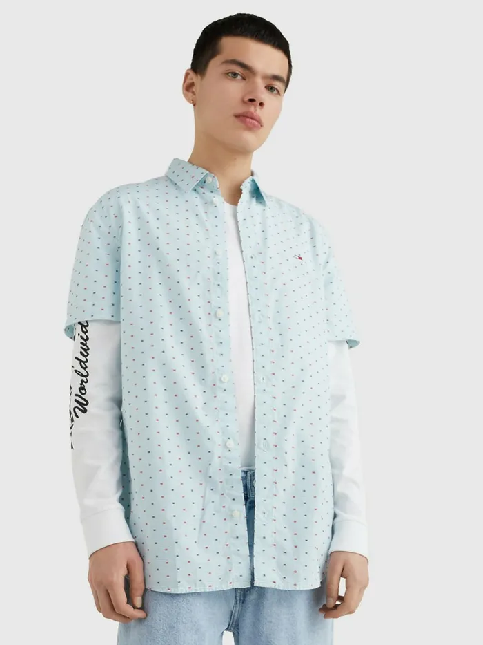 Tommy Hilfiger Organic Cotton Dobby Short Sleeve Shirt White Mens Shirts Online Tommy Hilfiger Organic Cotton Dobby Short Sleeve Shirt White Mens Shirts Online
