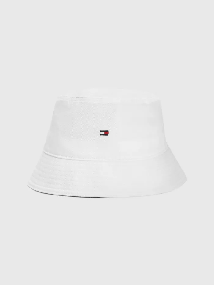 Tommy Hilfiger Organic Cotton Flag Embroidery Bucket Hat White Mens Hats and Scarves Cheap On Sale Tommy Hilfiger Organic Cotton Flag Embroidery Bucket Hat White Mens Hats and Scarves Cheap On Sale
