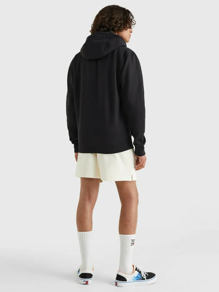 Tommy Hilfiger Organic Cotton Fleece ZipThru Hoody Black Mens Sweatshirts and Hoodies Popular