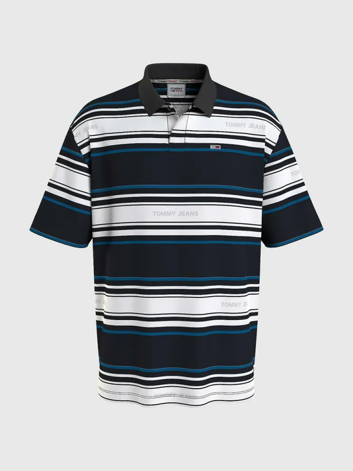 Tommy Hilfiger Organic Cotton Jacquard Stripe Jersey Polo BlackMulti Stripe Mens Polo Shirts Popular Tommy Hilfiger Organic Cotton Jacquard Stripe Jersey Polo BlackMulti Stripe Mens Polo Shirts Popular