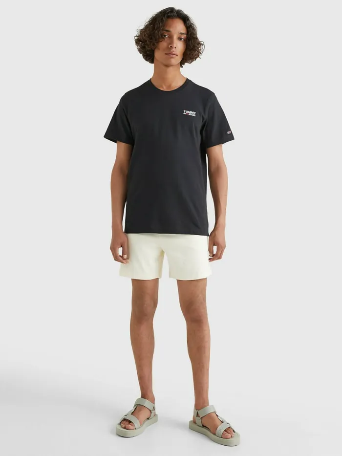 Tommy Hilfiger Organic Cotton Logo TShirt Black Mens Essentials