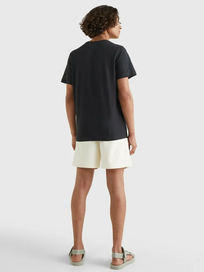 Tommy Hilfiger Organic Cotton Logo TShirt Black Mens Essentials