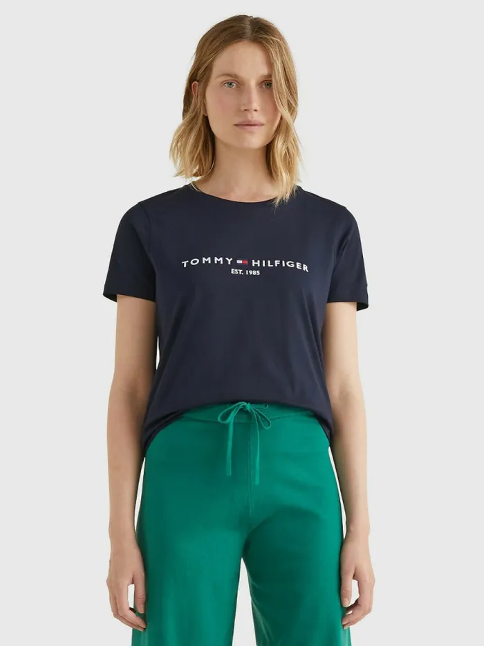 Tommy Hilfiger Organic Cotton Logo TShirt Desert Sky Womens TShirts Gift for Friend Tommy Hilfiger Organic Cotton Logo TShirt Desert Sky Womens TShirts Gift for Friend