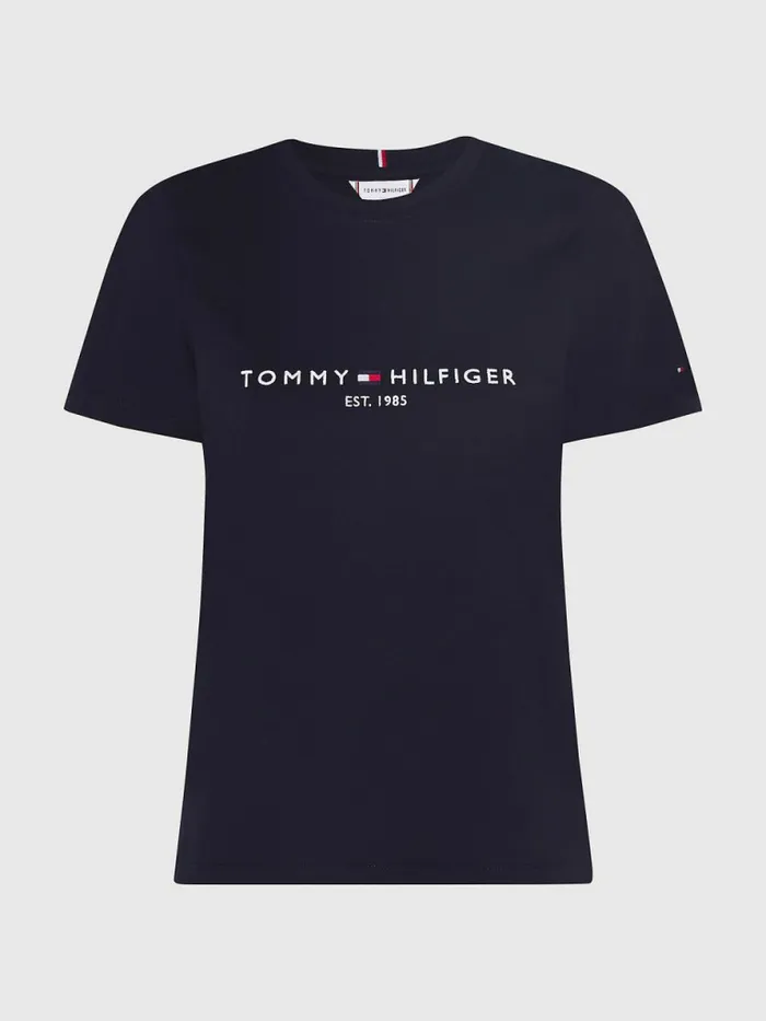 Tommy Hilfiger Organic Cotton Logo TShirt Desert Sky Womens TShirts Gift for Friend