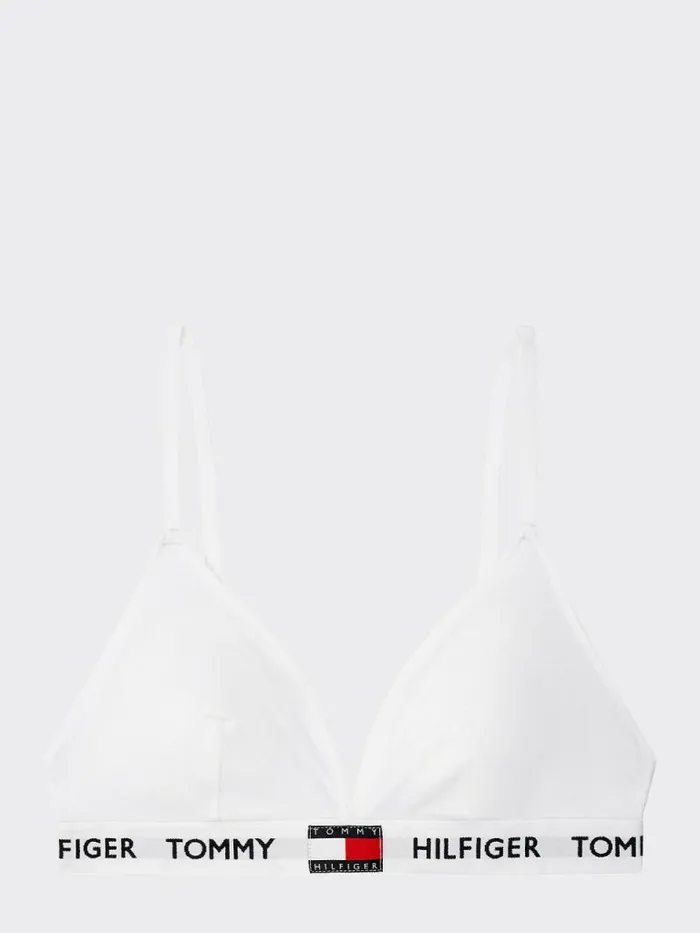 Tommy Hilfiger Organic Cotton Padded Triangle Bra Pvh Classic White Womens Lingerie